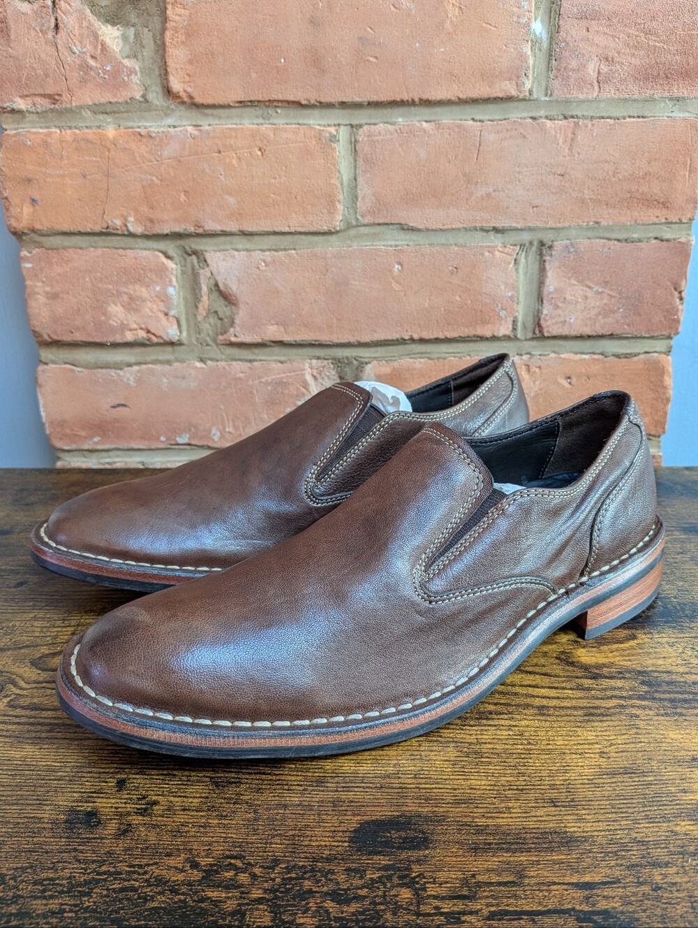 Cole Haan Nike Air Brown Leather Slip On Loafers Men's Size 7.5 US - Picture 2 of 9